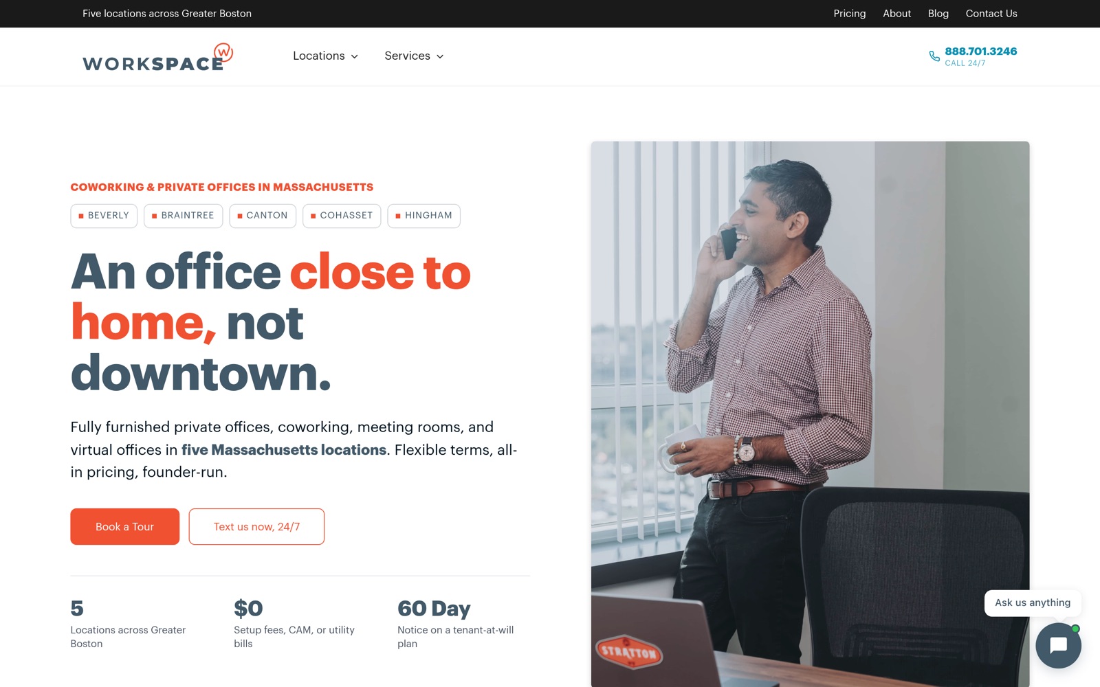 workspacema.com homepage screenshot
